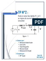 Etude Et Calcul Des Dipôles R, L Et C en Régime de Courant Alternatif Sinusoïdal