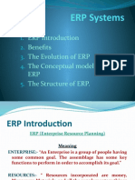 ERP Introduction Benefits The Evolution of ERP The Conceptual Model of ERP The Structure of ERP