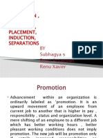 Promotion, Transfer, Demotion, Placement, Induction, Separations