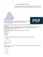 Exercícios Sobre Volume