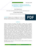 The Influence of Performance Appraisal On Employee Productivity in Organizations: A Case Study of Selected Who Offices in East Africa