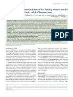 Generating A Reference Interval For Fasting Serum Insulin in Healthy Nondiabetic Adult Chinese Men