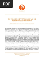 The Philosophy of Performance' and The Performance of Philosophy