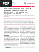 Massive Right Hemothorax As The Source of Hemorrhagic Shock After Laparoscopic Cholecystectomy - Case Report of A Rare Intraoperative Complication