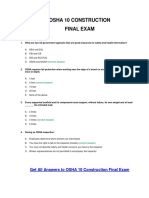 OSHA 10 Construction Final Exam Answer Key