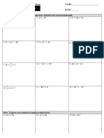 Corrective Assignment: 12.3 Solve Quadratics Using Square Roots NAME: - DATE