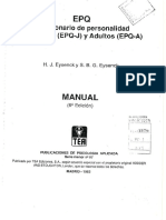 Epq Cuestionario de Personalidad para Ninos Epq J y Adultos Epq A PDF