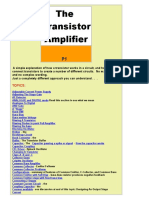 The Transistor Amplifier: Topics