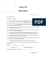 Bid Form Goods