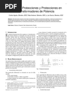 Protecciones de Sobrecorriente, Restricciones de Voltaje y Protecciones en Transformadores de Potencia