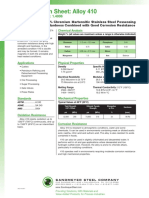 Specification Sheet: Alloy 410: (UNS S41000) / W.Nr. 1.4006