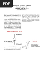 Laboratorio de Electrónica de Potencia Activación de Un SCR Práctica de Laboratorio # 2 Cristopher Cabezas