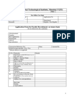 Application Form For Faculty Recruitment On Tenure Basis