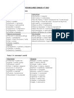 Vocabulario Ingles 4º Eso