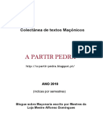 Colectânea de Textos Maçónicos A PARTIR PEDRA. ANO (Índices Por Semestres)