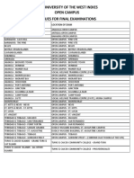 Venues For Final Examinations - 2