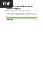 Cómo Hacer Un Anillo Con Una Moneda de Plata