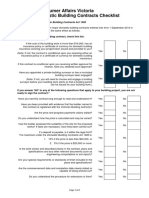 Director of Consumer Affairs Victoria Approved Domestic Building Contracts Checklist