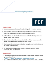 LPP Solution Using Simplex Method