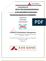 A Project Study On "The Environmental Factors Responsible For AXIS BANK's Performance (Positively& Negatively) in DHANBAD"