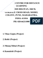 Symbiosis Centre For Distance Learning Symbiosis Bhawan, 1065 B, Gokhale Cross Road, Model Colony, Pune, Maharastra, INDIA 411016 PH: 020-66211000