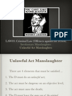 Criminal Law: Involuntary Manslaughter: Unlawful Act Manslaughter