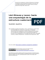 Saubidet, Agustina (2017) - Levi-Strauss y Lacan Hacia Una Arqueologia de La Estructura Cuaternaria