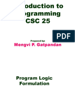 Program Logic Formulation