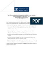 The University of Melbourne-School of Mathematics and Statistics School Mathematics Competition, 2018 Intermediate Division Time Allowed: Three Hours