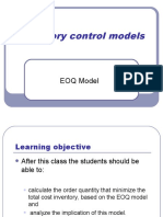 Inventory Control Models: EOQ Model