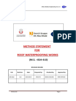 Method Statement FOR Roof Waterproofing Works: Revision Record