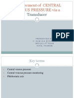 Measurement of CENTRAL VENOUS PRESSURE Via A Transducer