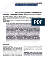 Sources of Technical Inefficiency of Smallholder Farmers in Sorghum Production in Konso District, Southern Ethiopia