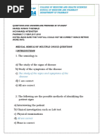 Medical Semiology MCQS Answers