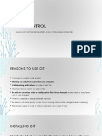Git Control: Basics of Git For Developers and System Administrators