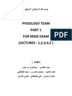 Pysiology Team Part 1 For Mide Exam (LECTURES: 1,2,3,4,5)