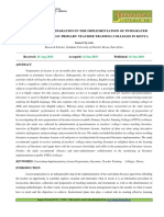 Formate - Hum-Tutors' Lesson Preparation in The Implementation of Integrated Literature at Public Primary Teacher Training Colleges in Kenya