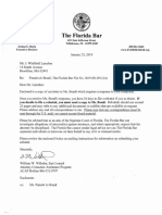 Letters From Florida Bar Concerning Complaint Against Pam Bondi