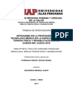 Intrusismo en La Profesión Del Técnologo Médico en La Especialidad de Terapia Física y Rehabilitación