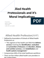 Allied Health Professionals and It's Moral Implications