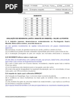 Avaliação de Geografia IV Unidade - 9º Ano