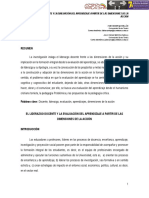 Resumen: El Liderazgo Docente Y La Evaluación Del Aprendizaje A Partir de Las Dimensiones de La Acción