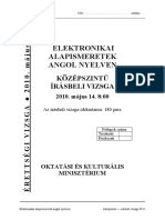 Elektronikai Alapismeretek Angol Nyelven: Középszintű Írásbeli Vizsga