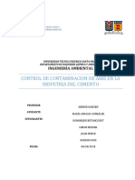 Proyecto Ingeniería Ambiental: Control de Contaminación de Aire en Indutria Del Cemento PDF