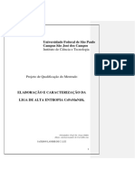 Exame de Qualificação - Elaboração e Caracterização Da Liga de Alta Entropia Crfemnnisix