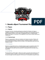 Genetic ESport Tournament Rules