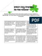 St. Patrick's Day Fraction "Tic-Tac-Choose": Name