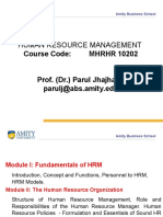 Human Resource Management: Course Code: MHRHR 10202