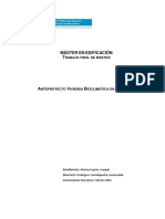 Anteproyecto Vivienda Bioclimática en Pamplona