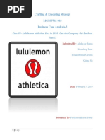 Case #2 Lululemon Athletica Inc.